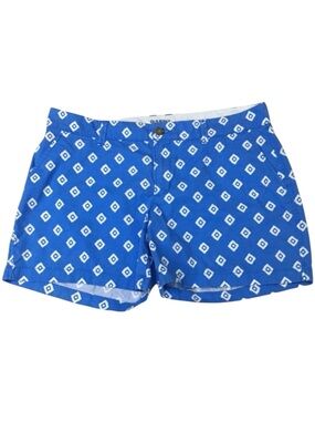 Old Navy 100% Cotton Diamond Print Blue White Shorts - Women’s 10